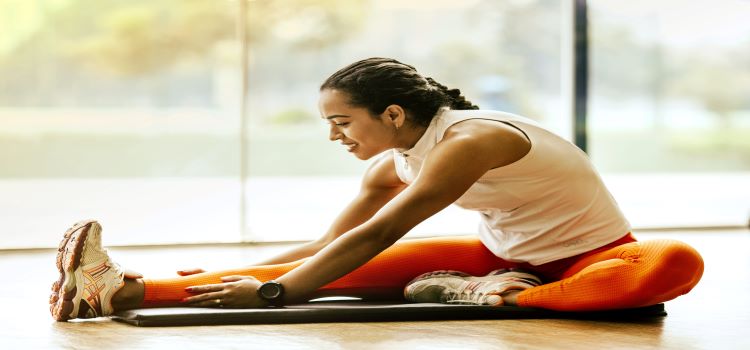 photo of a woman doing a yoga pose