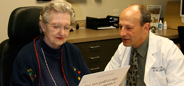 Doctor and Woman with vision chart